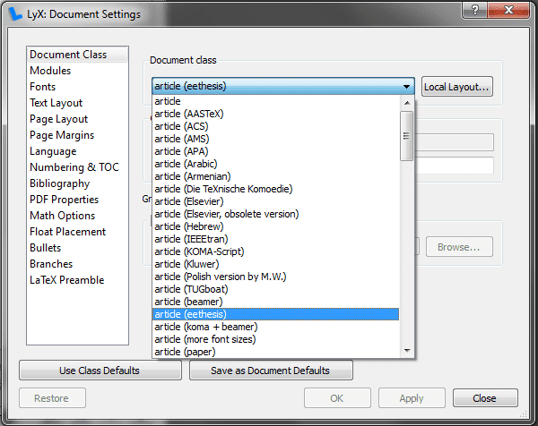 lyx-document-classes